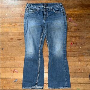 Silver Jeans Medium Wash Flare Wide-Leg Jeans